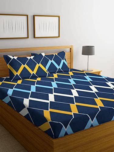 Image of Jashan Cotton Double King Size Elastic Fitted Bedsheets 180 TC(78 X 72 X up to 8 Inch Mattress Size) | Elastic bedsheet King Size Cotton
