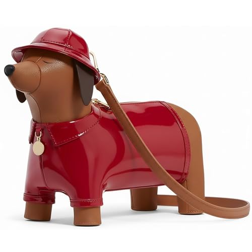 Image of Women PU Leather Unique Novelty Dog Shaped Crossbody Shoulder Bag Handbag Purse