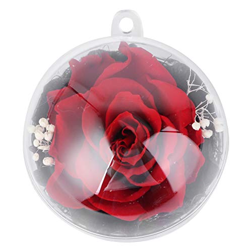 Chaveiro rosa com flores preservadas Amosfun com pingente de rosas, presente para aniversário de Nat