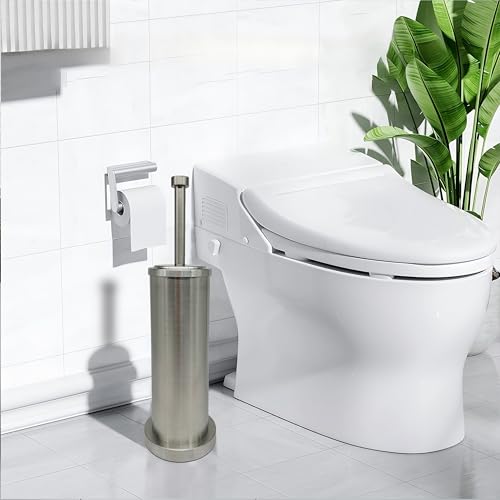 Indecor Home Brushed Nickel Toilet Bowl Brush with Holder, Durable Bathroom Cleaning Tool, Modern Design for Easy Toilet Maintenance, Bathroom Cleaner Brush for Efficient Cleaning and Hygiene by Indecor Home - Used condition - Image 9