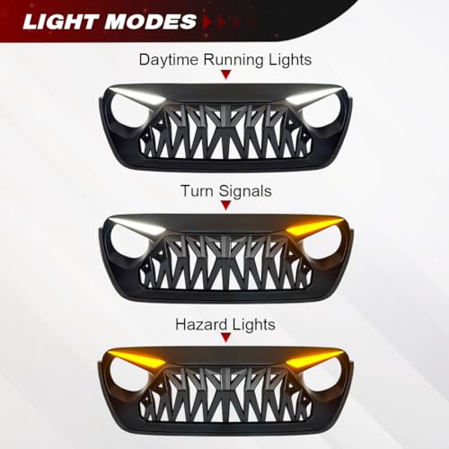Front Grill Compatible with 2018-2026 Jeep Wrangler JL JLU Gladiator JT by Allinoneparts - Used condition - Image 5