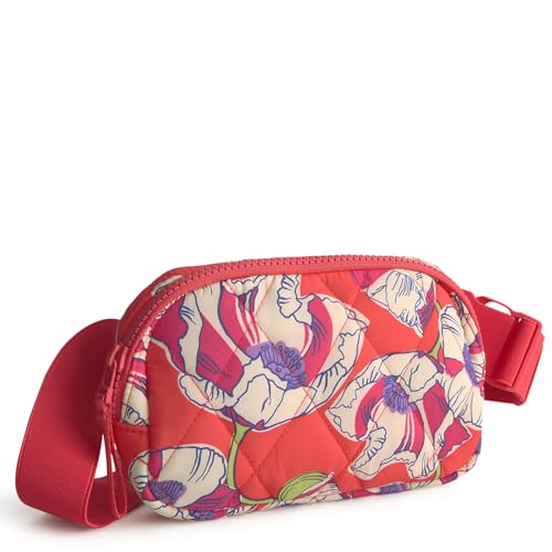 Image of Vera Bradley Women's Featherweight Woodward Small Belt Bag, Swirling Poppies, One Size