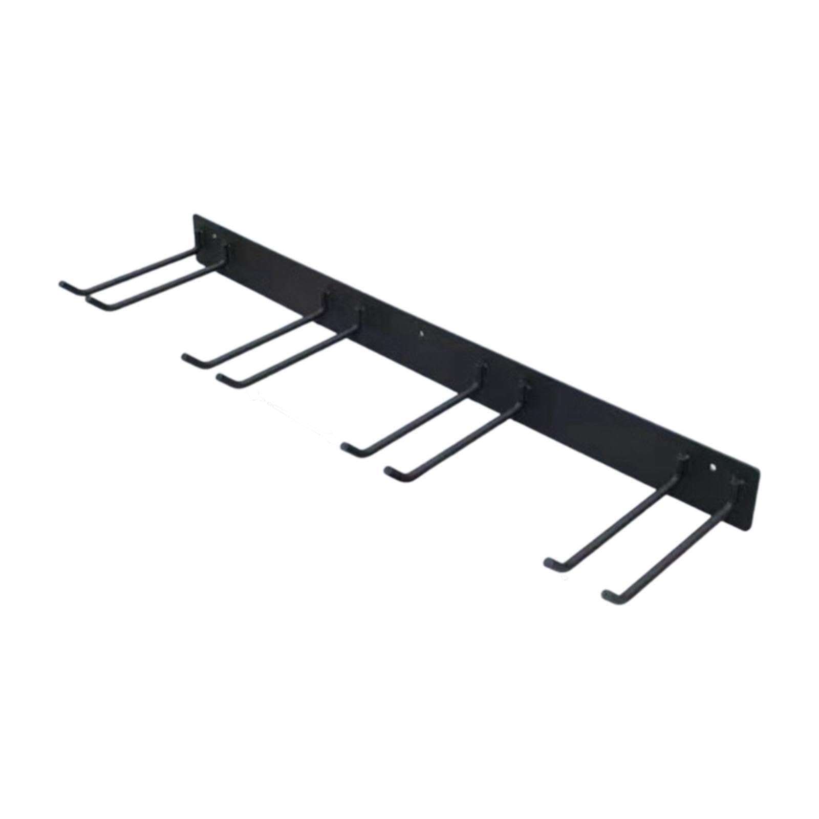 PIXZCSA Practical Metal Broom Organizer Wall Hanger Black 93x8x25cm
