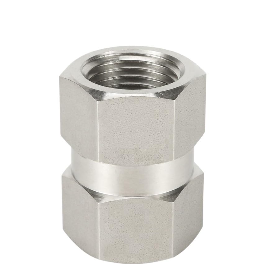 1pc Female NPT BSPT Hex Coupling 1/8" 1/4" 3/8" 1/2" 3/4" Reducer Connector 3000psig 20MPa Pipe Fitting 316 Stainless Steel(NPT (F) x NPT (F),1 in x 0.5 in) Brass Hose