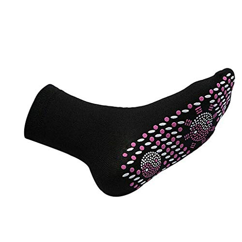 Selbsterwärmende Wintersocken für Erwachsene Magnetsocken, Turmalinsocken, Beheizbare Socken, Thermosocken Herren, Sohlenwärmer, Fußwärmer, Fußheizung, Winter Heizsocken für Damen (Black, One Size) Cover
