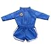 Uteruik, abbigliamento sportivo per bambole americane da 46 cm, abbigliamento casual a maniche lunghe, maglietta e pantaloncini da donna, accessorio per costume, 2 pezzi, colore blu
