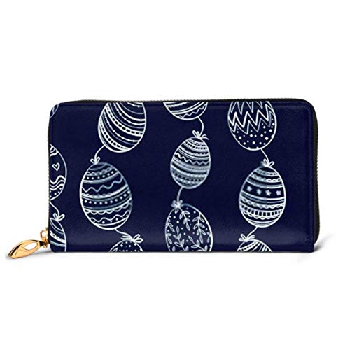 Preisvergleich Produktbild JHGFG Mode Handtasche Reißverschluss Brieftasche Nette Hand Gezeichnete Doodle Ostereier Telefon Kupplung Geldbörse Abendkupplung Blockieren Leder Brieftasche Multi Card Organizer