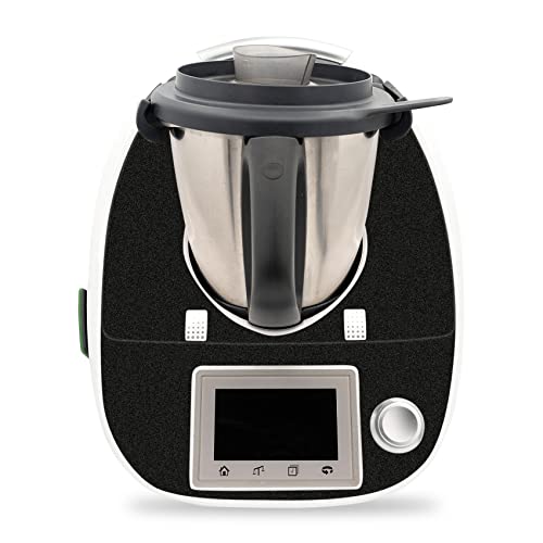 Autocollant de protection décoratif compatible avec robot de cuisine Thermomix TM5 Design Film adhésif accessoire de cuisine étanche RX041 (01 paillettes noir)