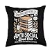 Anti-Social Book Club Reading Coffee & Candle Cottage Goth Throw Pillow