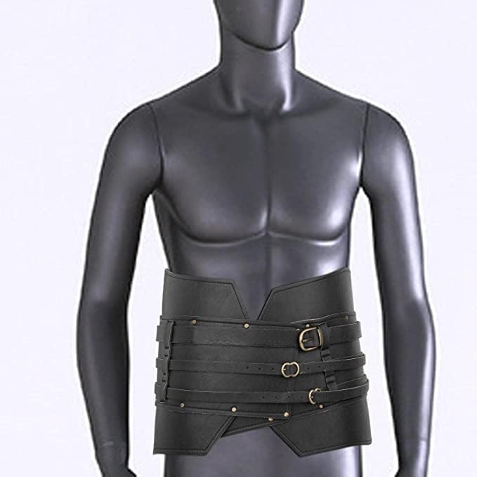 Medieval Vintage Wide Belt Steampunk Sash Cosplay Costume Fancy Props Corset | Darkness Corset Belts for Women/Men Tied Waspie Waist Belt