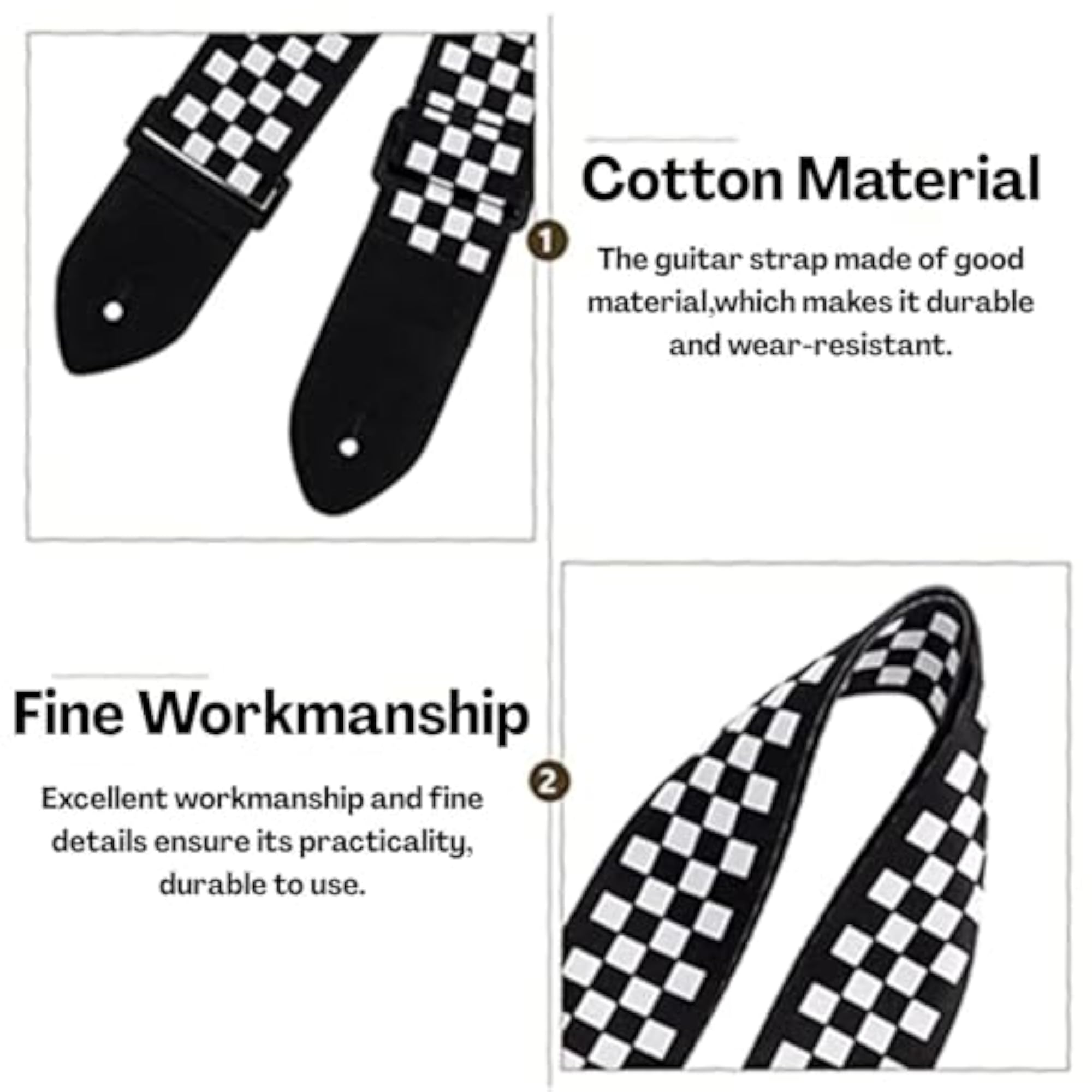 Check Pattern Guitar Accessories, Adjustable Guitar Strap