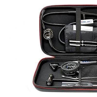 MDF Instruments, Hard Case for Classic Cardiology, MD One & Acoustica Stethoscopes, Reflex Hammers, Sphygmomanometers, Penlights - Mesh Pocket for Doctor & Nurse Accessories - Large (MDFSCL12)
