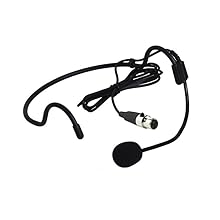 Headset Headworn Microphone for Shure QLX-D, ULX, ULX-D, SLX, BLX4R QLXD4, SLX4, BLX4R, BLX24R Wireless Microphone System Condenser Unidirectional ta4f 4 Pins Black Unidirectional Comes with windscreen