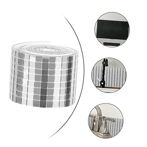 COHEALI 4 Rolos Adesivos De Mosaico Autoadesivos Espelho Telha Prata Papel De Parede Adesivo Autoade