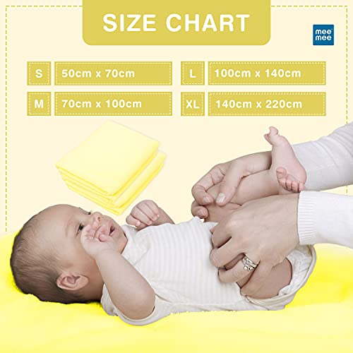 Image of Mee Mee Reusable Water Proof Cotton Bed Protector Sheet /Extra Absorbent Mat /Dry Sheets /Urine Sheet /Dry Mat Pack of 2 (Small, Yellow)(50CmX70Cm)