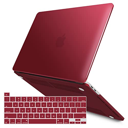 IBENZER Compatible with MacBook Pro 13 Inch Case M2 M1 2026 2025 2024 2023 2022 A2338 A2289 A2251 A2159 A1989 A1706 A1708, Hard Shell Case & Keyboard Cover for Mac Pro 13, Wine Red, T13WR+1C by IBENZER - Used condition - US$6.82