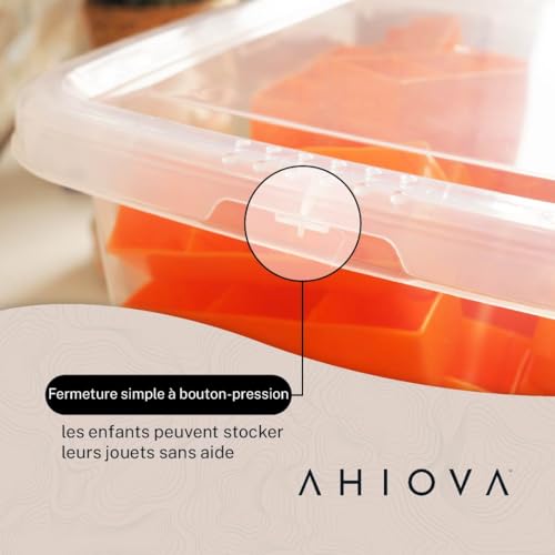 Boites rangement plastique 8L empilables transparentes clic pression