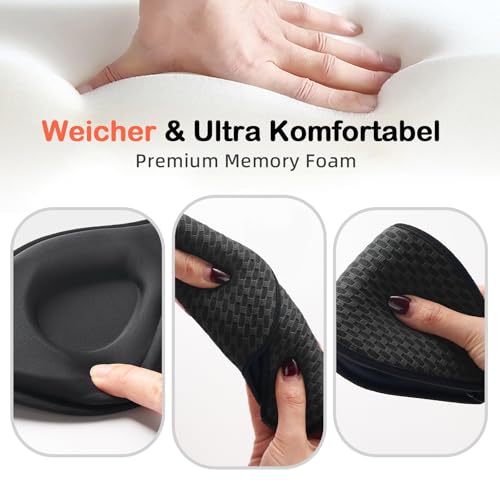 INNELO Maska do spania 3D dla mężczyzn i kobiet, ulepszona wersja 2025 osób śpiących po bokach, w 100% ergonomiczna maska na oczy, z wygodnymi i bez ucisku, czarna