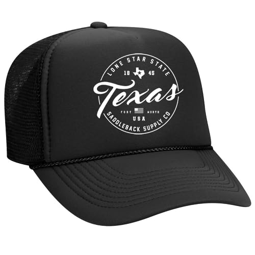 Saddleback Supply Foam Snapback Trucker Hat ol' Texas-Black/w