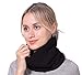 LO SHOKIM Neck Warmer Men Fleece Neck Gaiter Women Scarf Winter Double-layer Thick Knit Circle Loop Infinity Scarf Warm Windproof (Black)
