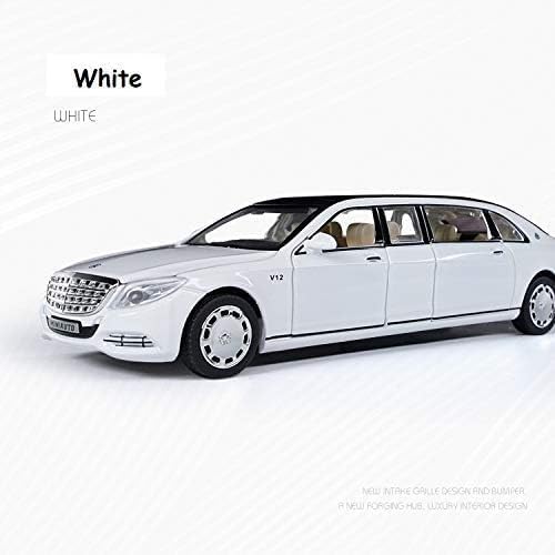 Image of 1:32 Scale Mercedes Maybach S600 Limousine Toy Car | Metal Pullback Diecast Car for Kids with Openable Doors, Sound, Light Effects Toy for Car (Color As Per Available),black