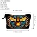 Livel lhood Stained Glass Bee Makeup Bag Colorful Cute Small Organizer Bag Zipper Pouch Stained Glass Design Bee Cosmetic Bag Present for Women Friends