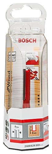 Bosch Professional Nutfräser (für Holz, Schaft 8mm, Ø8mm, Arbeitslänge 31,8mm, Gesamtlänge 70mm), Mehrfarbig, 1/2 Inch, 2608629359