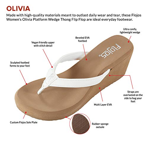 Flojos Women's Olivia Flip-Flop, White, 8 #TOP6