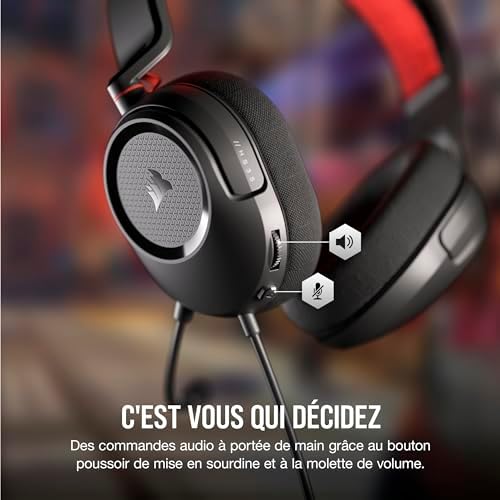 Corsair HS35 v2 Multiplatform Wired Gaming Headset – Flexible Omni-Directional Microphone – Universal 3.5mm Connection – PC, Mac, PS5, PS4, Xbox, Nintendo Switch, Mobile – Carbon — view 6