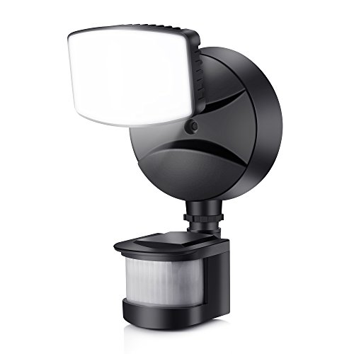 BESTTEN Outdoor LED Motion Light, 1400 Lumens, 4100K, 20W (120W Equivalent), for Garage/Yard/Porch/Garden, Black