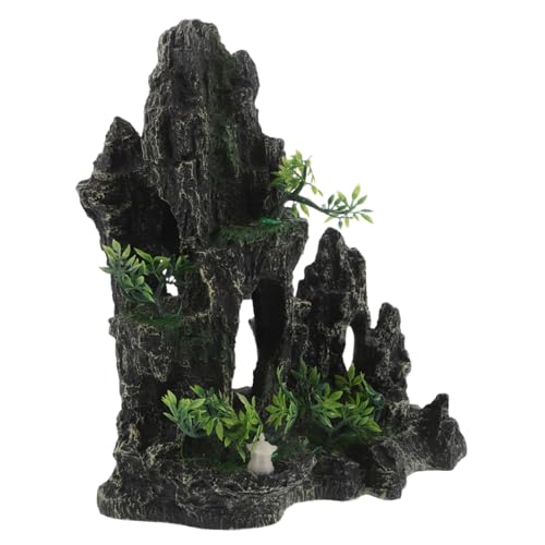 VILLFUL ?真?石 水槽用人工岩石 魚とエビの隠れ家付き 水槽装飾 山洞型アクアリウムオーナメント 自然環境再現 用 樹脂製