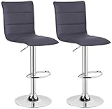 CÓMODO Y ERGONÓMICO: El asiento del taburete de bar WOLTU está bien acolchado con espuma de alta densidad en piel sintética. El respaldo ergonómico le da a su espalda un apoyo completo. Los taburetes de bar giratorios con asiento tapizado y reposapiés de metal son lo suficientemente cómodos para brindarle una experiencia extraordinaria de sentada