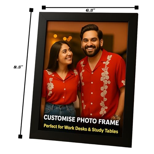 Image of Customised 5x7 Inch Photo Frame Set of 2 with Stand | Personalized Table Top Photo Frame for Home Decor & Gifting,couple,Family,Birthday gift.