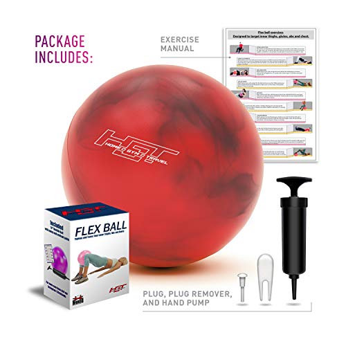 H.g.t Workout Ball - Pilates Ball - Barre Ball - Punching Ball - Mini Exercise Ball - Gym Ball - 12 Inch Exercise Ball - Home Gym Bundle With Ball Exercise - Yoga Exercise Ball Flex Ball - Red Grey #TOP1