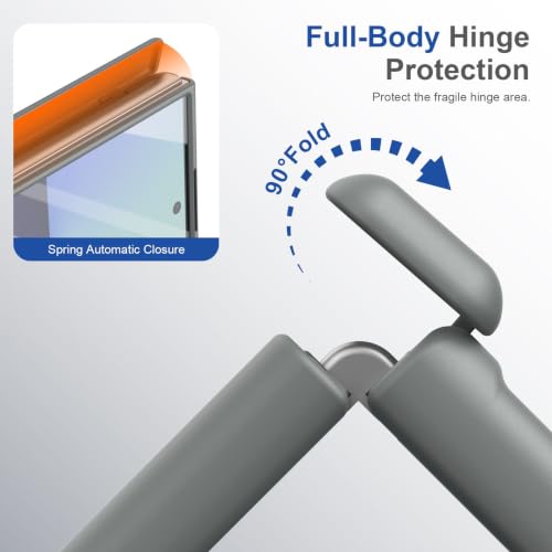 Image of TechTrendz Cover for Samsung Galaxy Z Fold 8 Ultra Case with Built-in Screen Protector & Hinge Protection, Z Fold 8 Ultra Magnetic Case Full-Body Slim Phone Case Cover - Grey