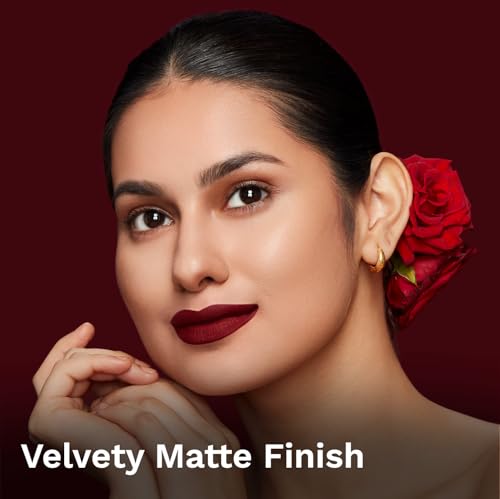 Image of Pilgrim Matte Me Up Bullet Lipstick 4.2g | Creamy, Lightweight, Bold, Non Drying | SPF 30 | Enriched With Hyaluronic Acid & Spanish Squalane | Lipstick for dusky skin tone | Sultry Wine-26