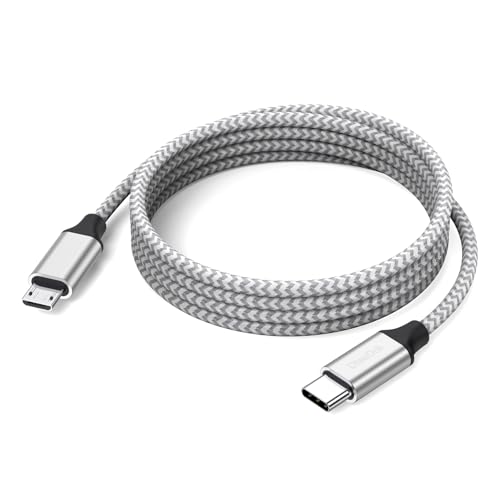 Image of USB C to Micro USB Cable 6.6ft, 16W Charging & 480Mbps Data Transfer Braided Cord 2M