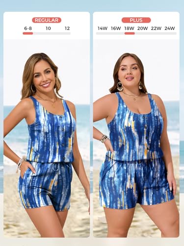 Summer Mae Plus Size Swim Romper One Piece Swimsuit Women Blouson Bathing Suit with Pockets 2025 Modest Swimwear3