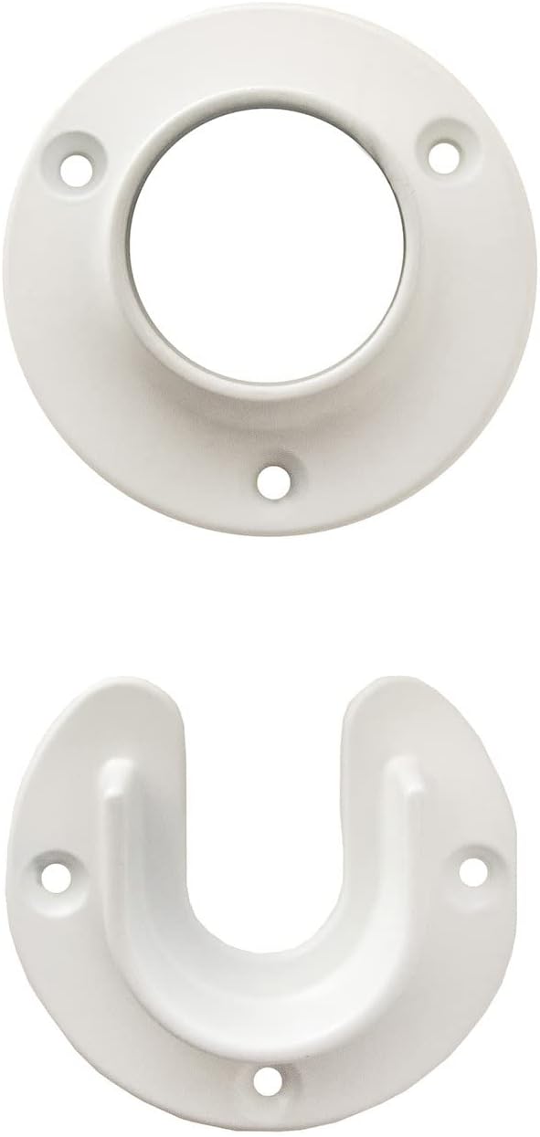 Design House 206003 Heavy Duty Metal Closet Pole Socket, White