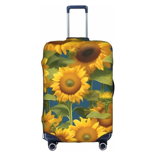 Summer Sunflower print Luggage cover, suitcase protector, elasticated protective sleeve, fits 18-32 inch suitcases