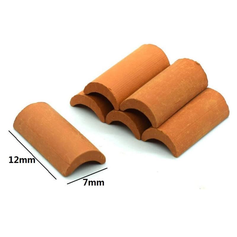 TsoLay 25 PièCes SéRies Mini Tuiles de Toit Rouge Modèle Ensemble de Construction Tuiles Miniatures Figurine AméNagement Paysager Bricolage FéE Jardin Accessoires,B