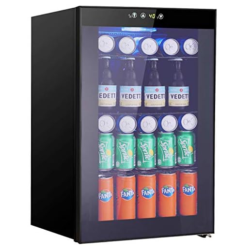 Beverage Refrigerator and Cooler -Drink Fridge with Glass Door for Soda, Beer or Wine - Small Beverage Center with 3 Removable Shelves for Office/Man Cave/Basements/Home Bar (2.3 cu.ft)
