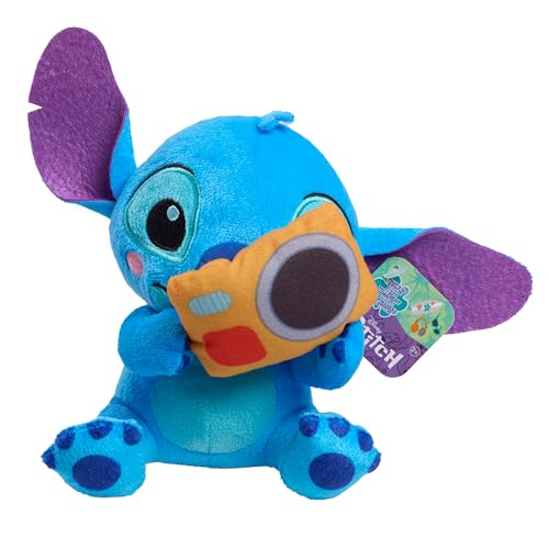 Just Play Disney Stitch That So Stitch - Peluche pequeño de 7 Pulgadas con cámara, Peluches, Material Suave, para niños a Partir de 2 años