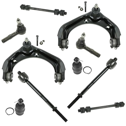 TRQ Front Steering & Suspension Kit Ball Joint Control Arm with Ball Joint Sway Bar Stabilizer Link Tie Rod Compatible with 2006-2010 Ford Explorer 2007-2010 Explorer Sport Trac Mercury Mountaineer