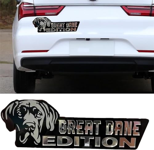 Image of Dog Edition Car Badges Laser Cutting Car Vehicle Emblem,3D Car Badge Automotive Decals Stickers Funy Animal Decor Car Accessories Gifts for Car Truck Rv Boat Exterior Decoration (Great Dane)