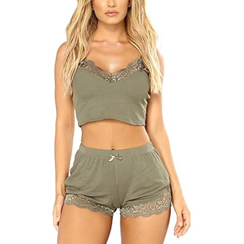 RSLOVE Women's Lace Cami Summer Pyjama Set Cover