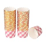 Restaurantware Panificio 4.5 Ounce Baking Cups 500 Disposable Paper Baking Cups - Greaseproof Oven-Ready Pink Paper Muffin Liners Microwavable Gold Rimmed Design