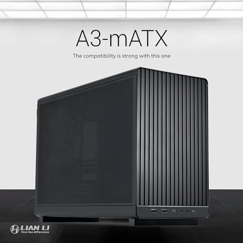 Lian Li A3-mATX-26.3L Micro Form Factor Chassis-Flexible Power Supply Installation-No Fans Included-Supports 360mm AIO-Modularity Design-For M-ATX and ITX Motherboard-DAN Collaboration-Black (?A3X.US)