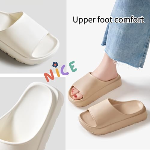 Women's Cloud Pillow Slides Thick Sole Open-Toe Sandals Non-Slip Slippers for Indoor & Outdoor4