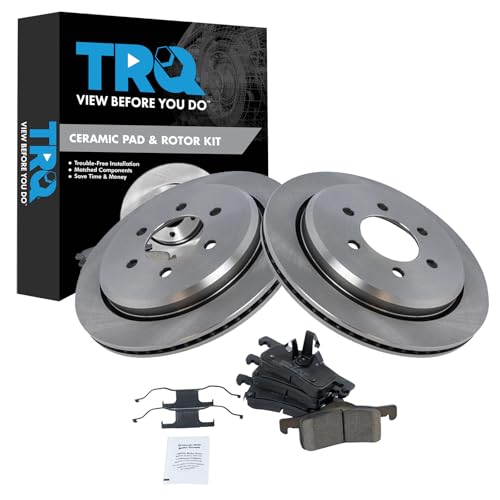 Image of TRQ Rear Brake Pad and Rotor Set Ceramic Vented Rotors